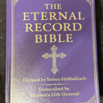 Eternal Record Bible deluxe leather hardcover cover with gold foiled text on purple background, including title and cross design