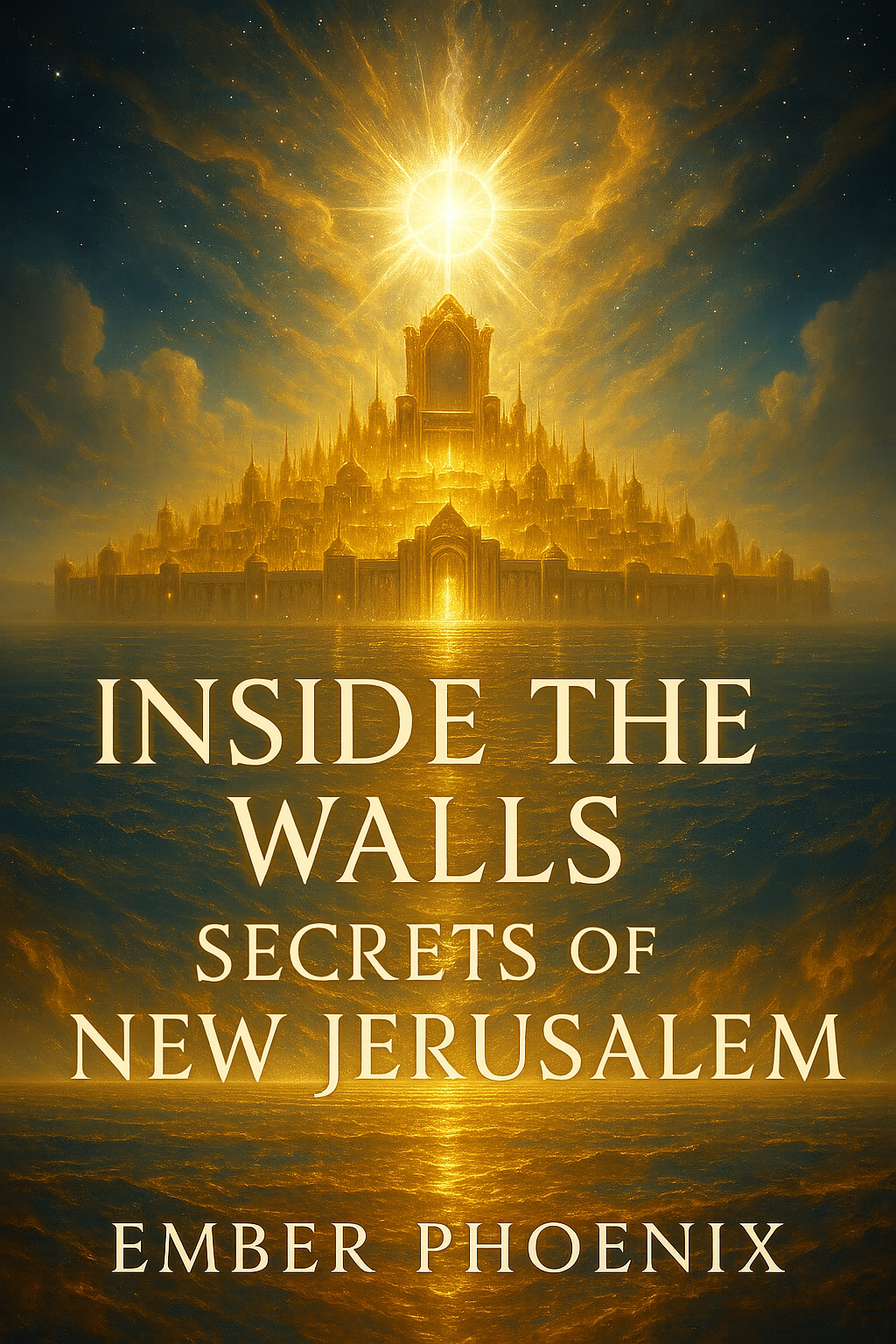 Book cover of Inside the Walls: Secrets of New Jerusalem by Ember Phoenix - Divine revelation in the end times about heavenly realities